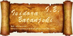 Isidora Batanjski vizit kartica